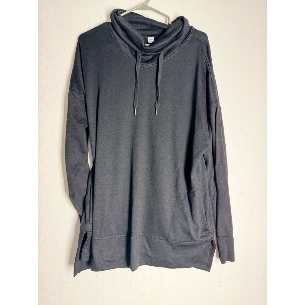 Old Navy Active Cowl Neck Sweatshirt Womens XL Black Pullover Tunic Athleisure